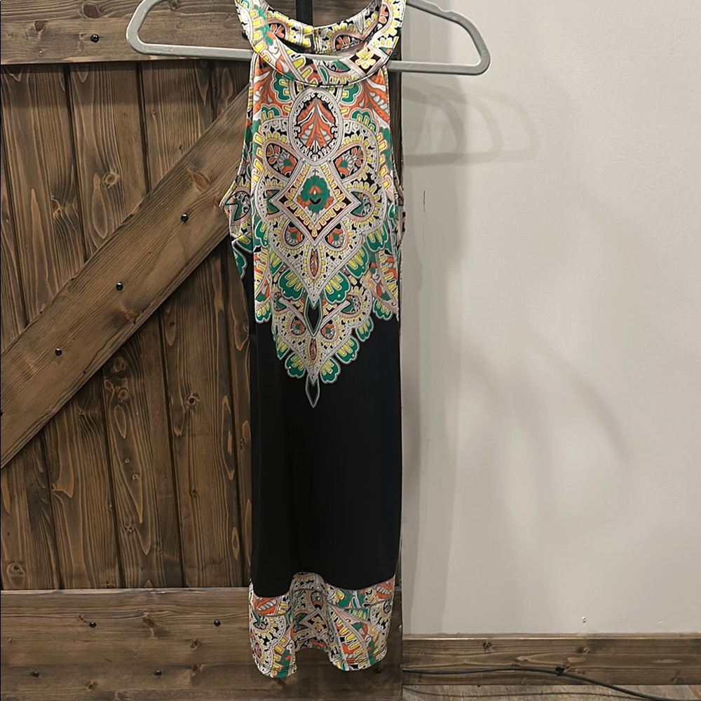 Elegant Multicolor Halter Neck Dress
